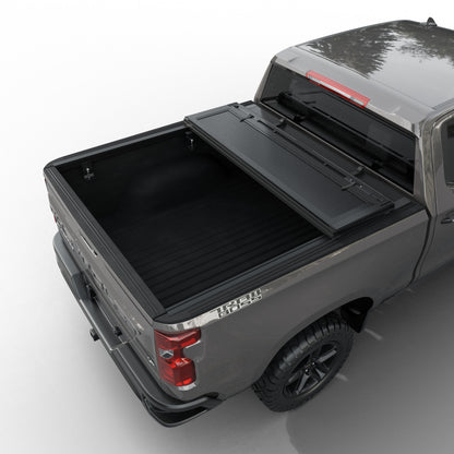 Chevy Silverado/GMC Sierra (2019-2026) - Tutel Low Profile Hard Shell Flip-Up Truck Bed Tonneau Cover