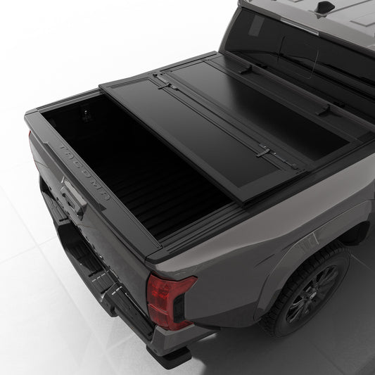 Toyota Tacoma - Tutel Low Profile Hard Shell Flip-Up Truck Bed Tonneau Cover - w/OE Track System