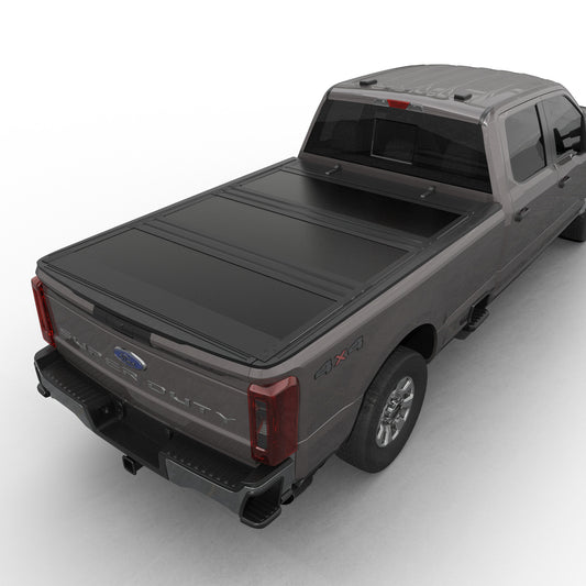 Ford F-250/F-350 Super Duty (2017–2025) - Tutel Low Profile Hard Shell Flip-Up Truck Bed Tonneau Cover - 6.75' Bed (82")