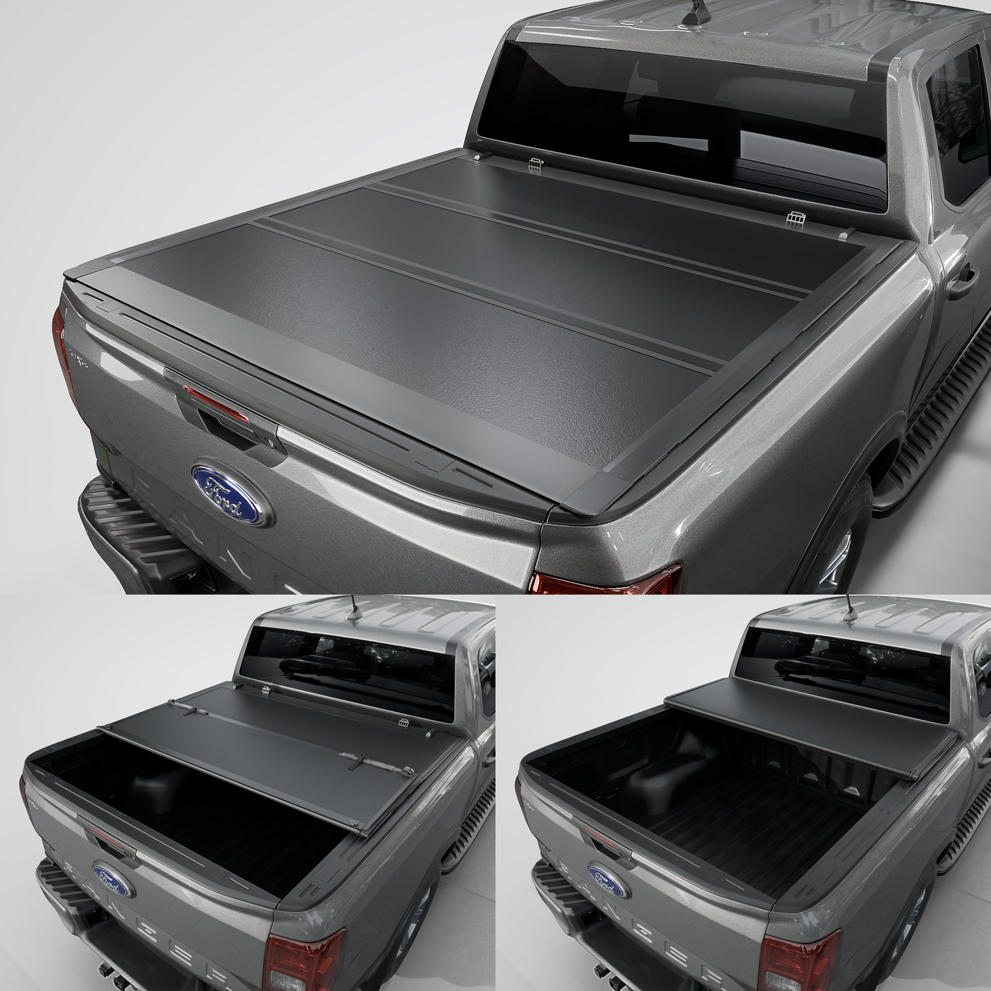 Ford Ranger (2019-2025) - Tutel Low Profile Hard Shell Folding Truck Bed Tonneau Cover - 5'1" Bed (61")