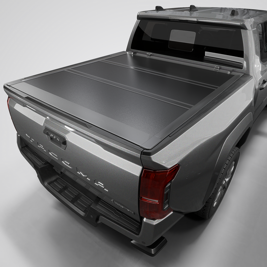Toyota Tacoma - Tutel Low Profile Hard Shell Folding Truck Bed Tonneau Cover - w/OE Track System