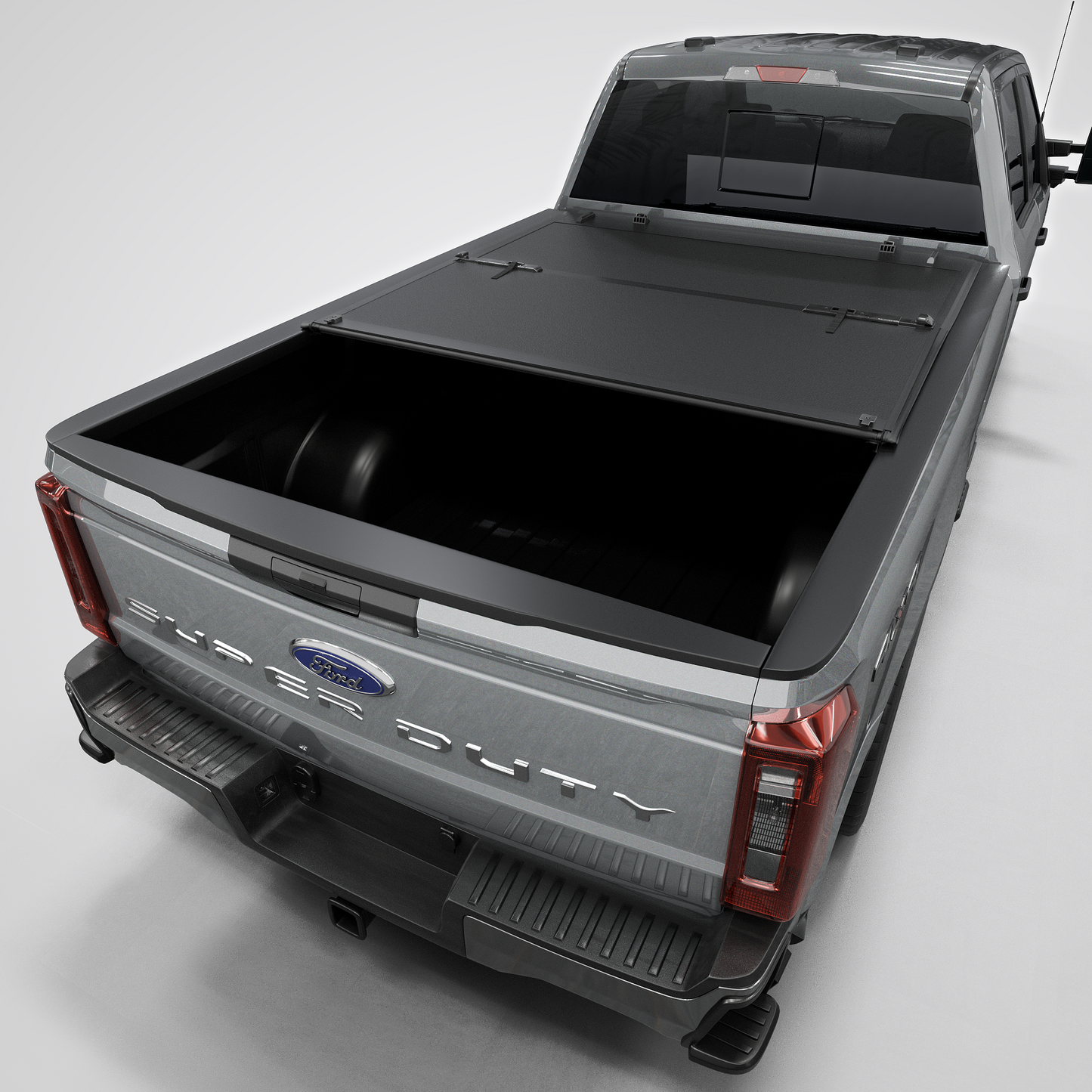 Ford F-250/F-350 Super Duty (2017-2026) - Tutel Low Profile Hard Shell Folding Truck Bed Tonneau Cover - 6.75FT Bed (82")