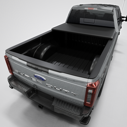 Ford F-250/F-350 Super Duty (2017-2026) - Tutel Low Profile Hard Shell Folding Truck Bed Tonneau Cover - 6.75FT Bed (82")